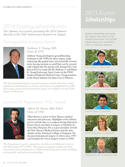 A Page Of 2013 Alumni Scholarships Includes Leonard M. Napolitano PhD Award
