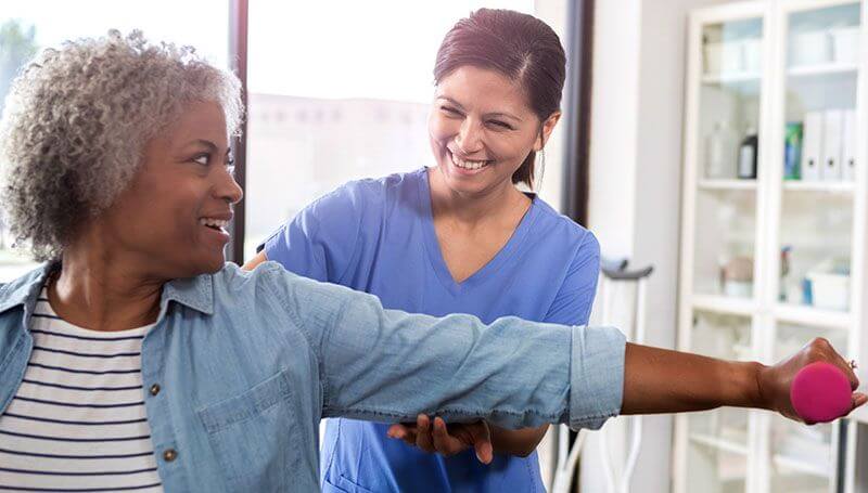 Woman doing physical therapy