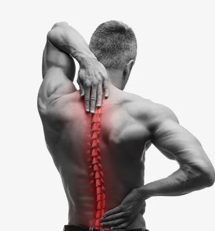 man with spine pain